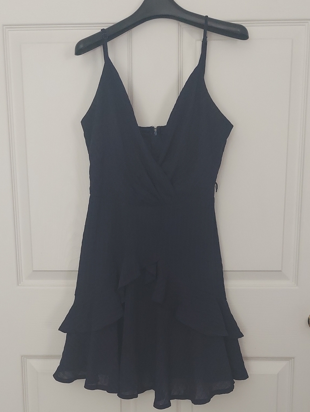 Altar'd State Navy Ruffle Wrap Mini Dress Sz M Adjustable Straps
